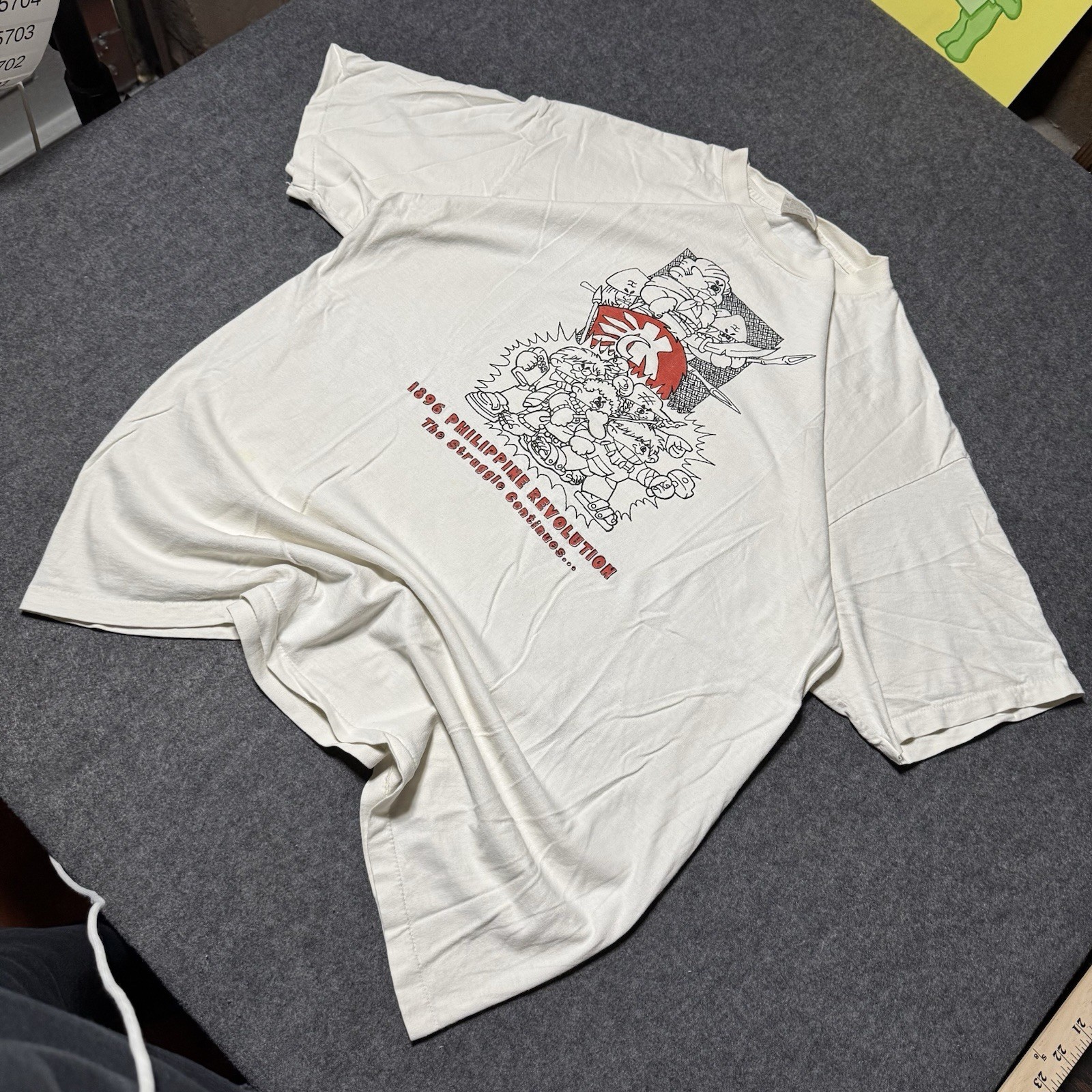 VTG 90s RARE Philippine Revolution Double Sided Mens Tshirt Sz XL Single Stitch