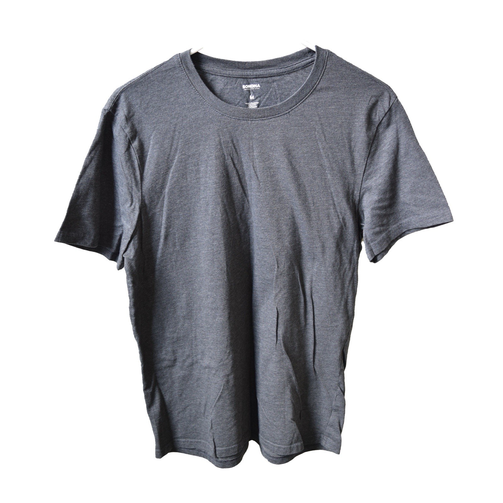 SONOMA Men’s Plain Gray Size Medium Basic T-Shirt 60% Cotton 40% Polyester