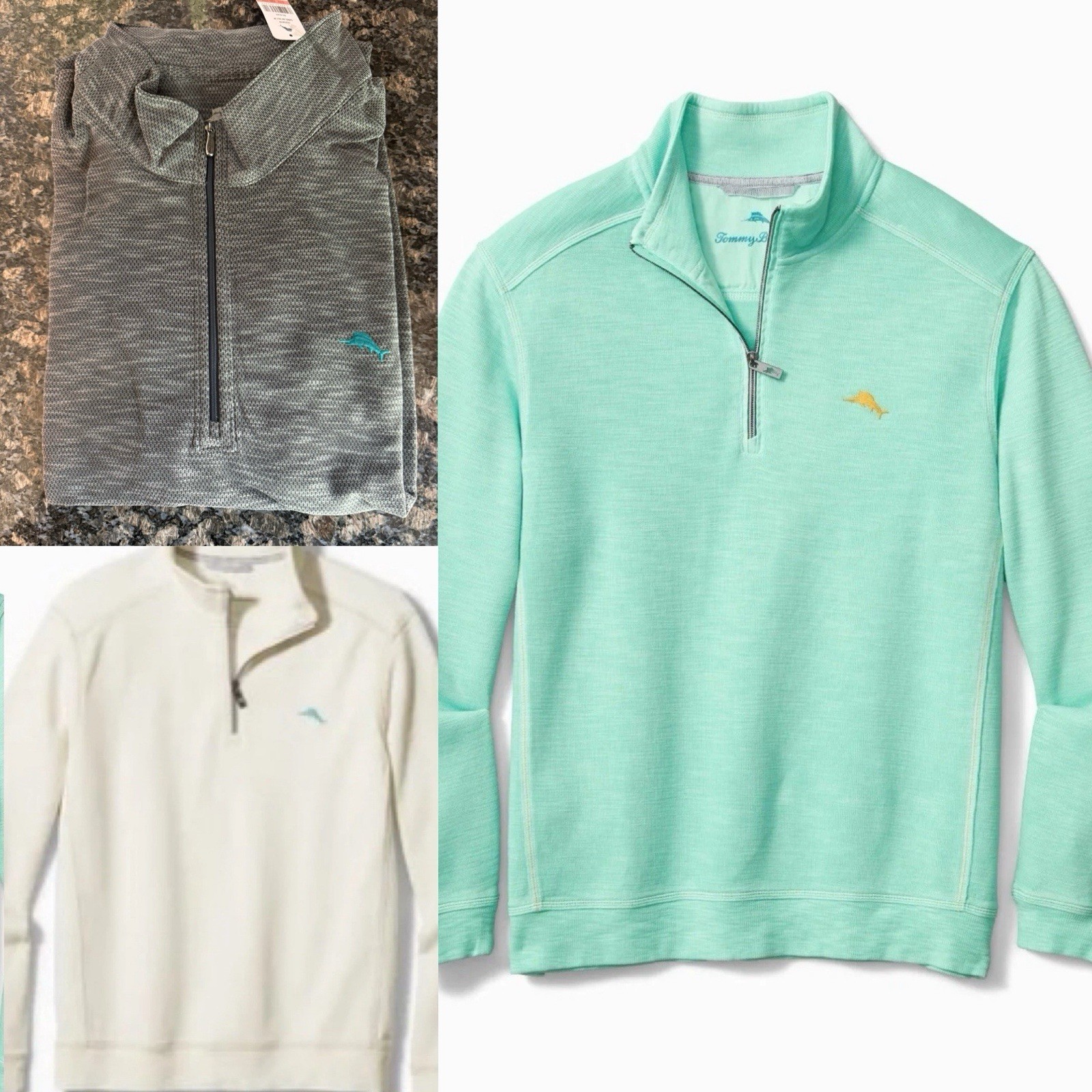 Tommy Bahama carmel bay half zip Long Sleeve Pullover Shirt. Pick Size Color