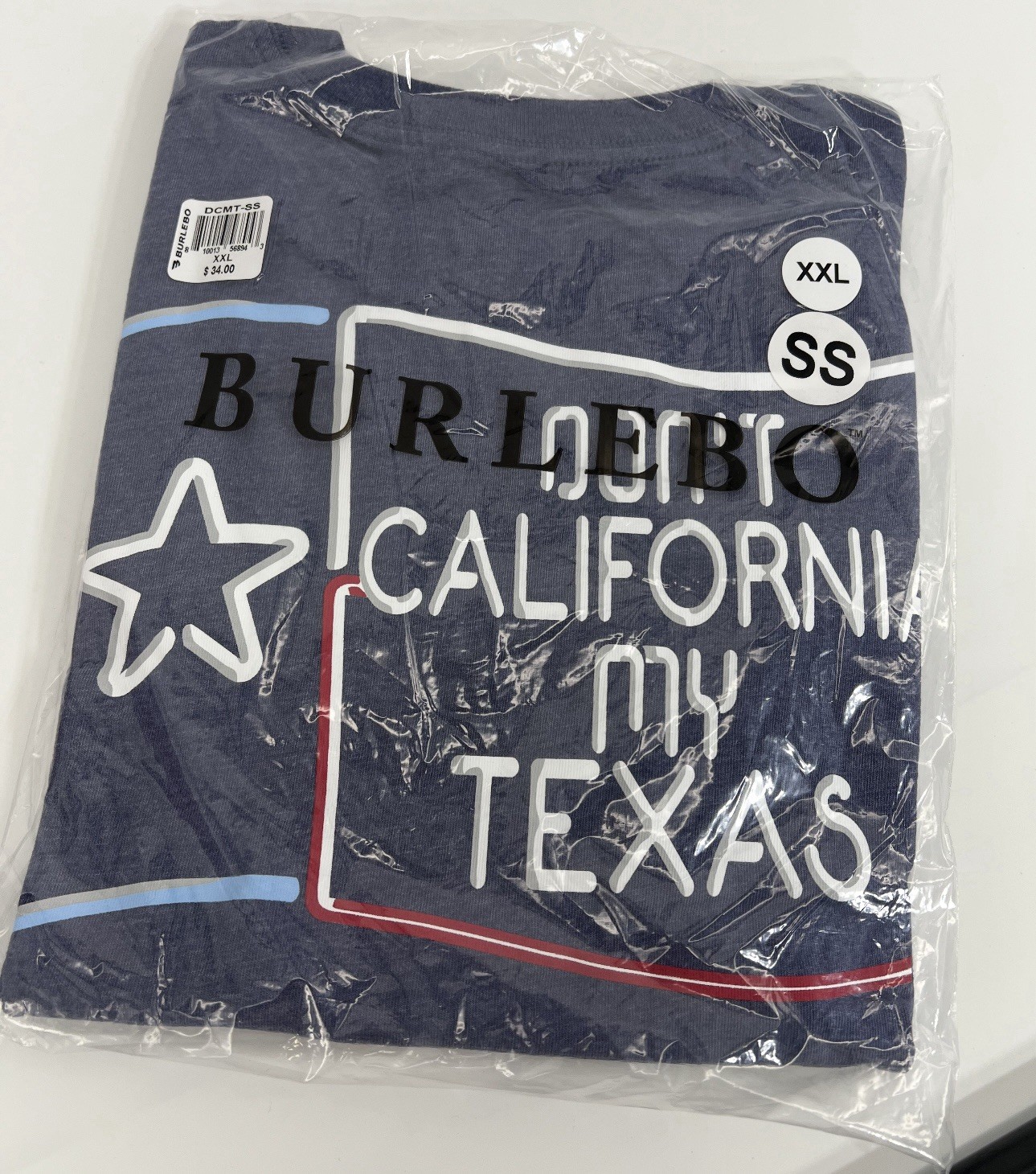 Burlebo Men’s Don’t California My Texas Navy Graphic T-Shirt NEW S M L XL 2XL gallery