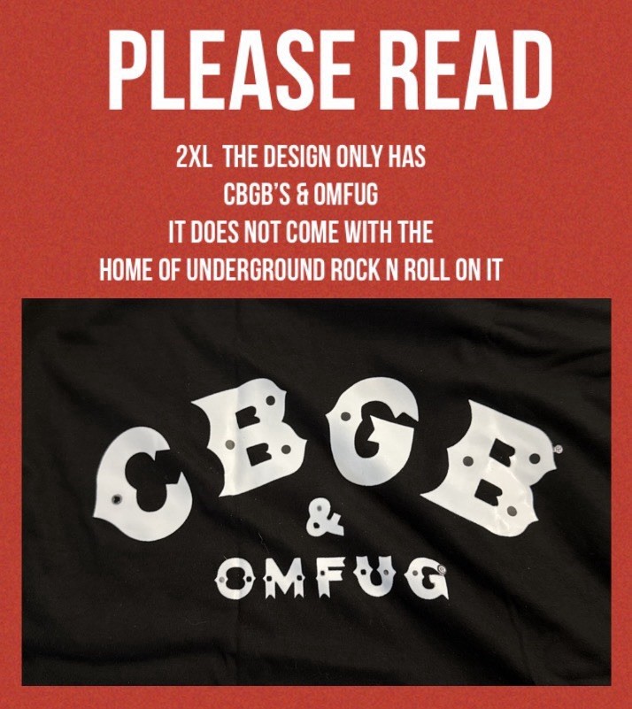 CBGB & OMFUG HOME OF UNDERGROUND ROCK CLUB T SHIRT BRAND NEW 💥BEST PRICE💥 gallery