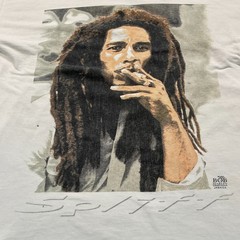 Vintage 90s Bob Marley Excuse Me While I Light Spliff Shirt Large 21×28 White