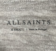 All Saints Light Beige Brown Striped Scoop Neck Short Sleeve TShirt Size XSmall
