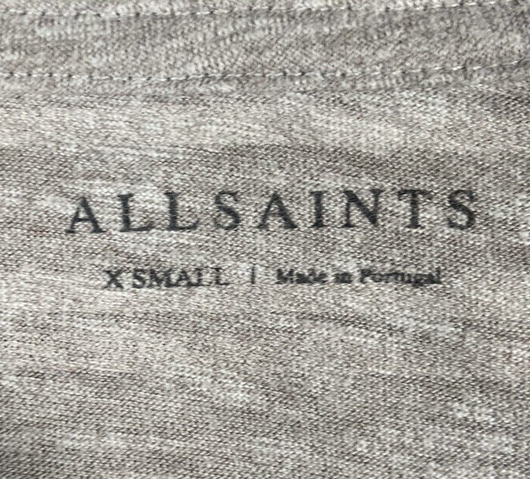 All Saints Light Beige Brown Striped Scoop Neck Short Sleeve TShirt Size XSmall gallery