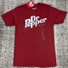 NEW Dr Pepper Logo Men’s M Red Heather T-Shirt Tee Luv Graphic Cotton Blend