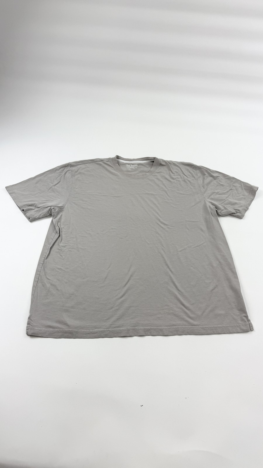 Paul Fredrick Shirt Mens 2XL Gray Cotton Silk Blend Crewneck Short Sleeve Tee gallery