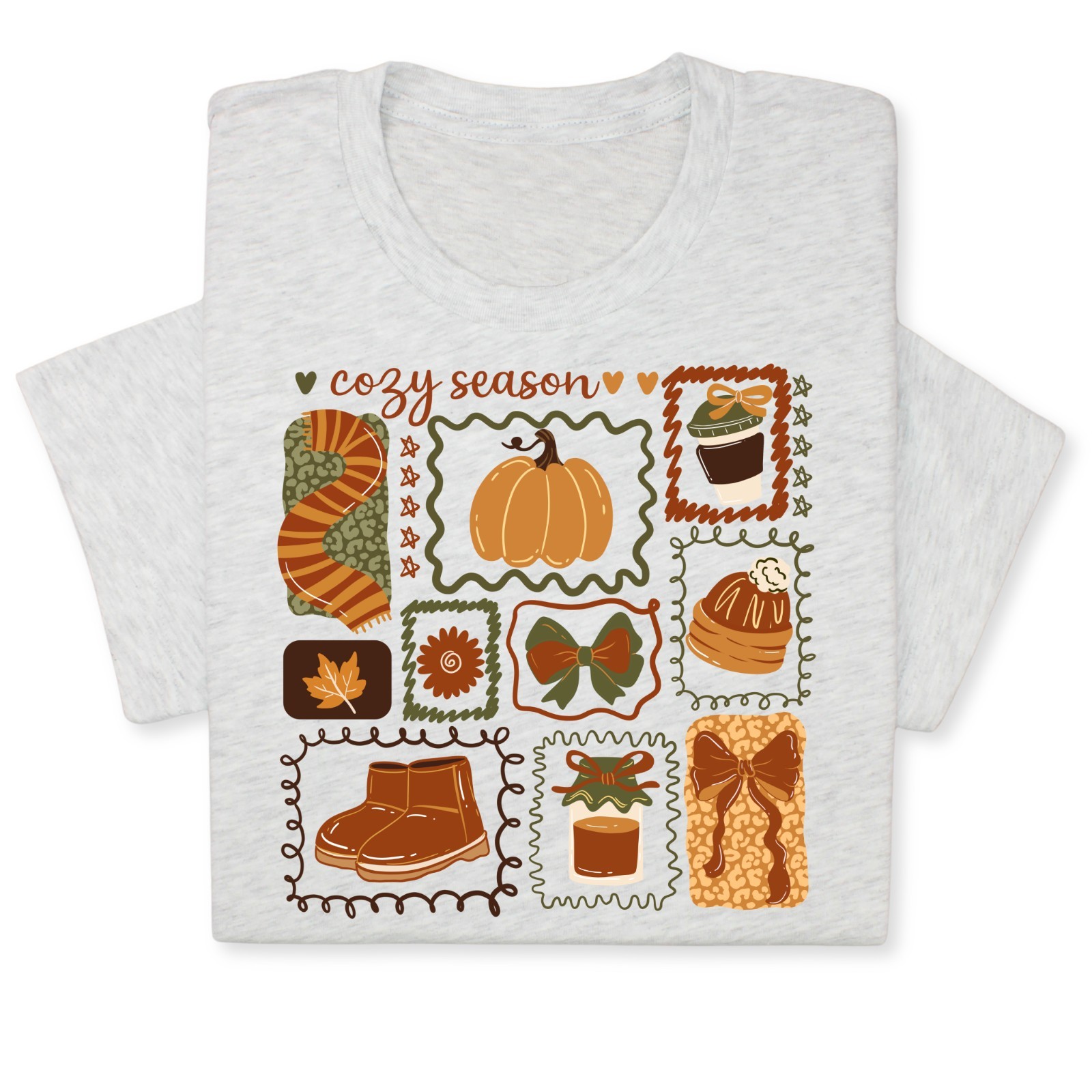 Cozy Season Fall T-Shirt, Autumn Coffee Pumpkin Graphic Tee Gift gallery