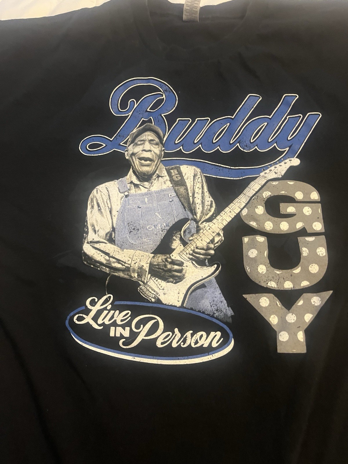 Gildan Heavy Cotton Buddy Guy Live in Person Tour 2023 Black Tee XL