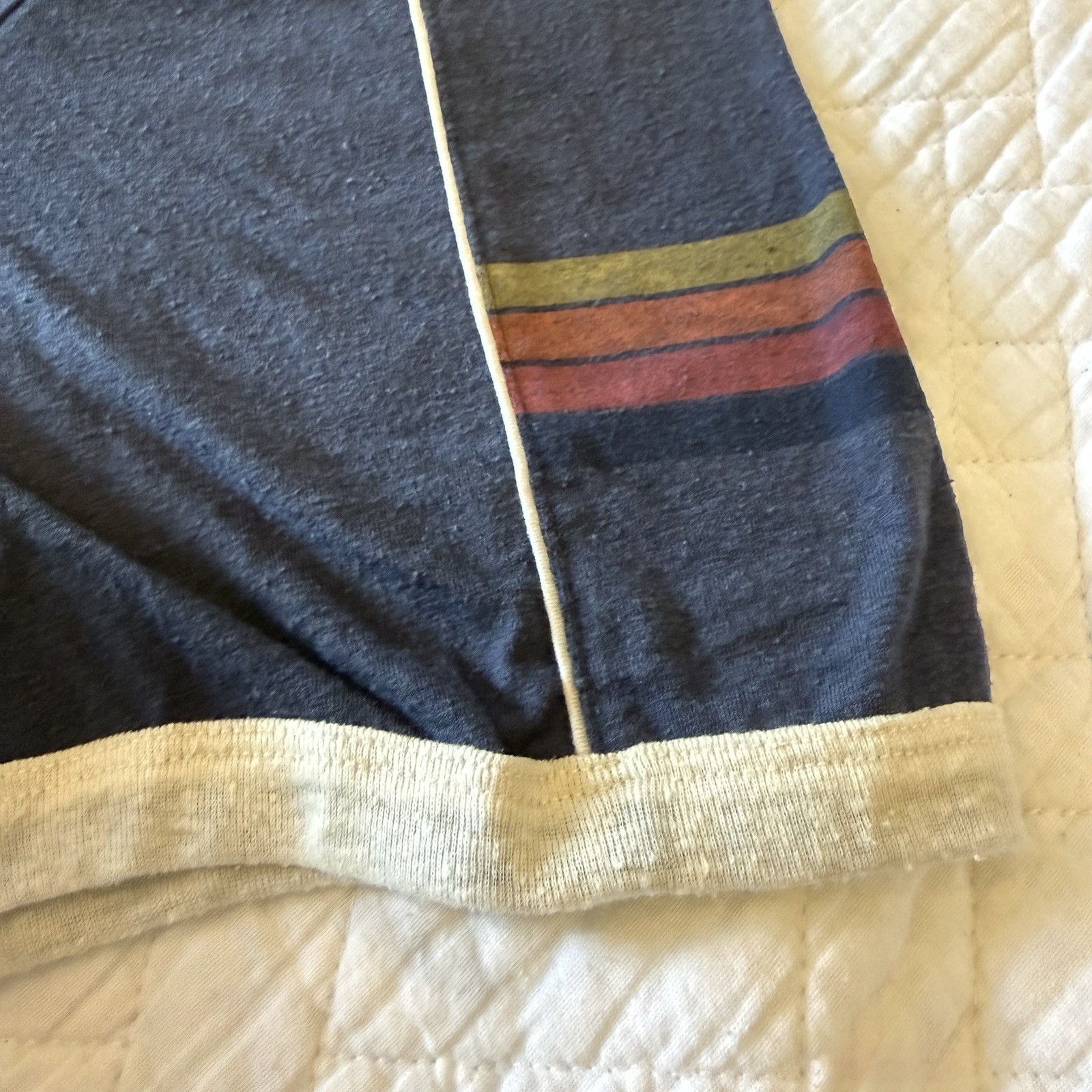 Marine Layer Varsity V-Neck T-shirt in color-way Mood Indigo Size XL Retro Surf gallery
