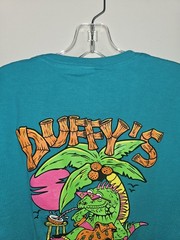 Duffys Vieques Puerto Rico Medium Mens Blue Double-sided Graphic Logo Tshirt