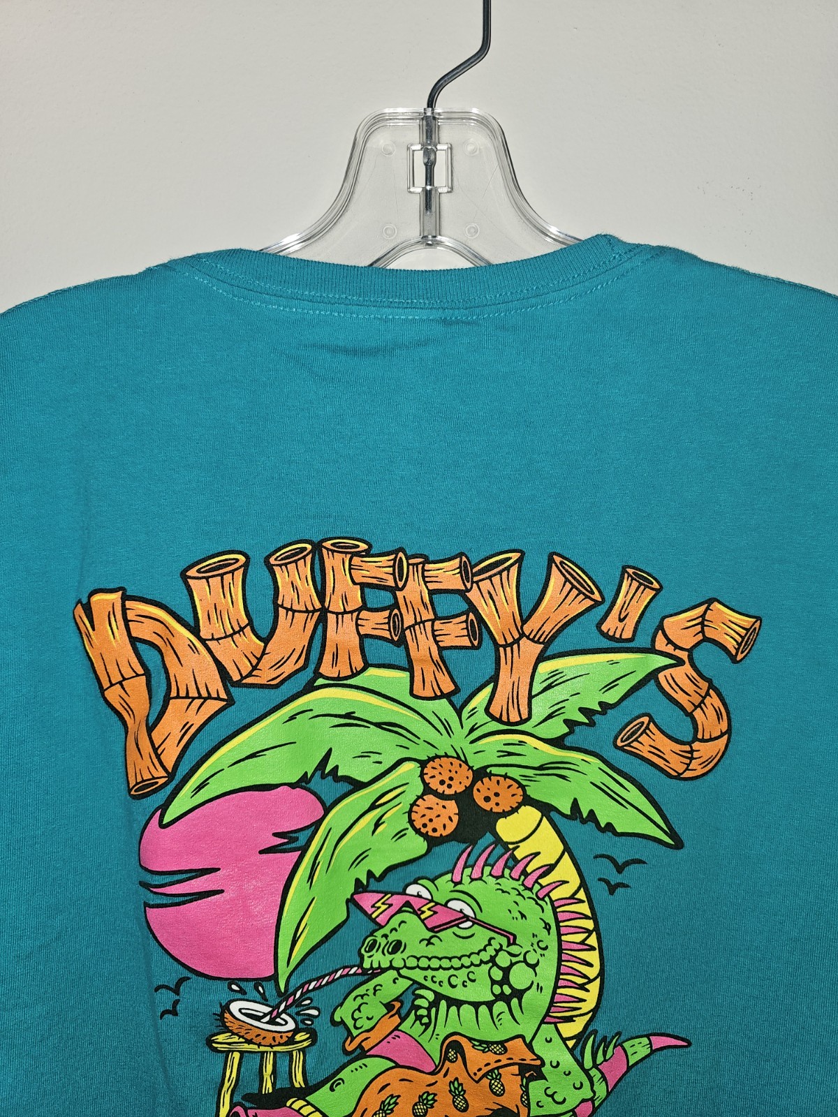 Duffys Vieques Puerto Rico Medium Mens Blue Double-sided Graphic Logo Tshirt gallery