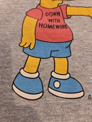Levi’s The Simpsons Bart Shirt Size L Gray Down with Homework 20th Century Fox