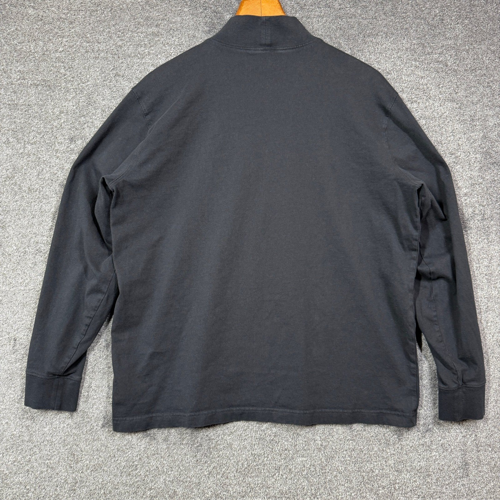 Lands End Super-T Shirt Mens L Black Mock Neck Long Sleeve Cotton gallery