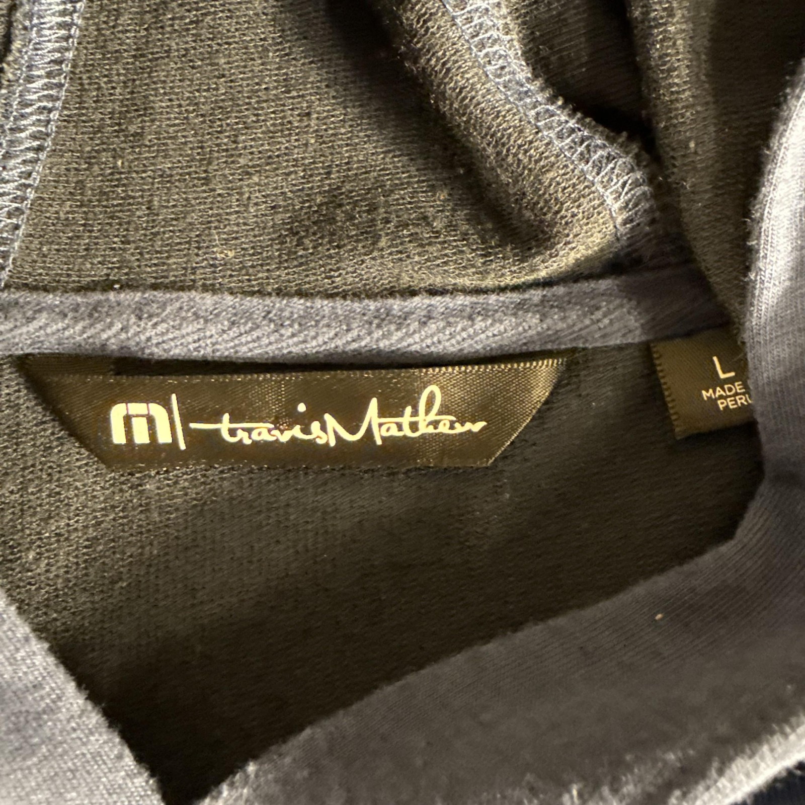 Travis Mathew Shirt Mens Large Blue Long Sleeve Hoodie Stretch Soft Tee gallery