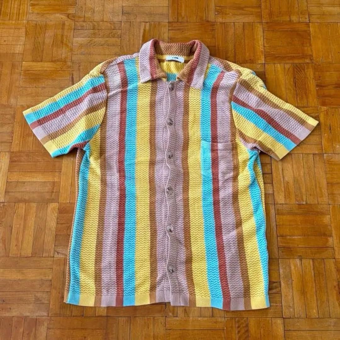 CMMN SWDN Striped Short Sleeve Knit Shirt Size S Cotton 100% gallery