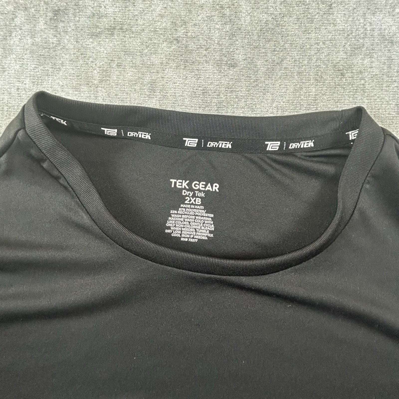 Tek Gear Dry Tek T-Shirt Mens 2XB Black Short Sleeve Athleticwear Shirt - NWT gallery