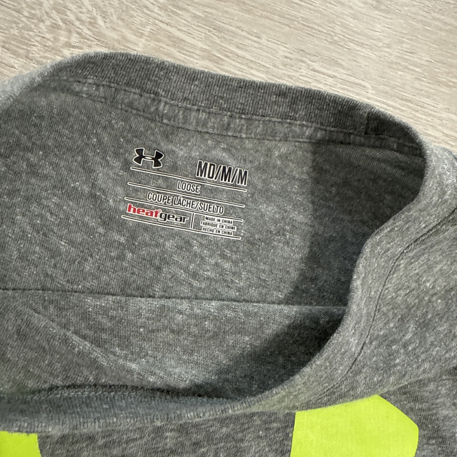 Under Armour Shirt Men's Gray HeatGear Logo Athletic Tee Medium gallery