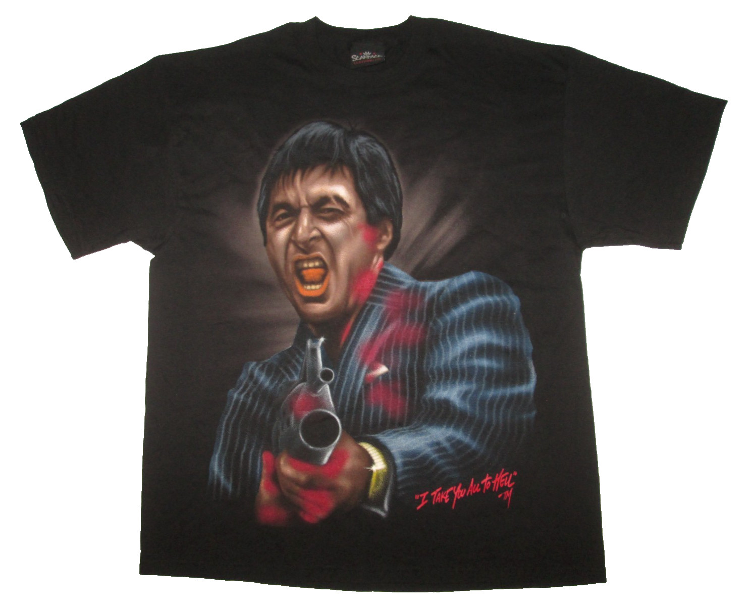 Scarface Clothing Co. Big Graphic Shirt Men's L Vintage USA gallery