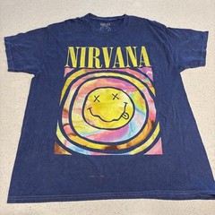 Official Nirvana Smiley Face Tie Dye T Shirt Size L