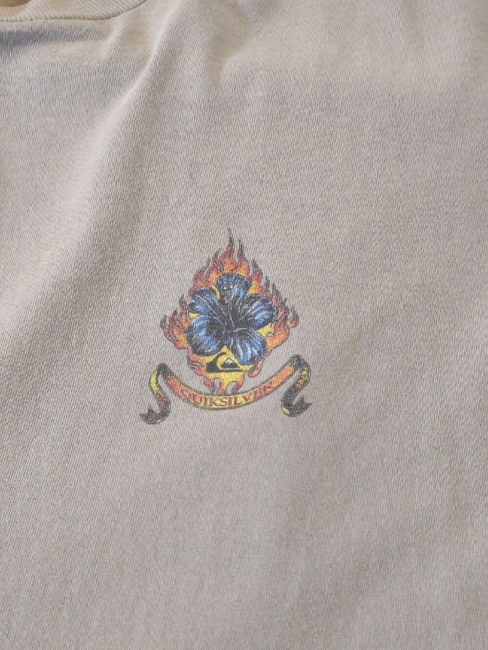 Vintage Quiksilver Khaki Short-Sleeve Tee w/ Sm. Logo Front / Lg. Logo Back - XL gallery