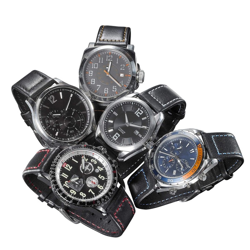 ALPINE Genuine waterproof leather watch band with quick release spring bars -... gallery