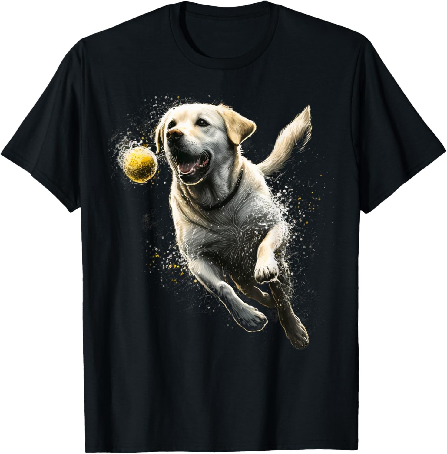 Yellow Labrador Retriever Chasing a Ball Labrador Retriever Gift Unisex T-Shirt gallery