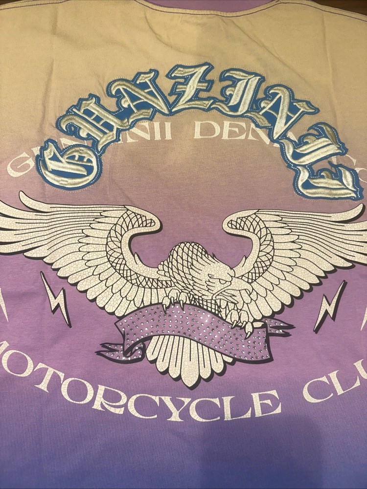 Gunzinii Premium Cracked Graphic Designer Shirt Embroidered Size Medium Boxy Fit