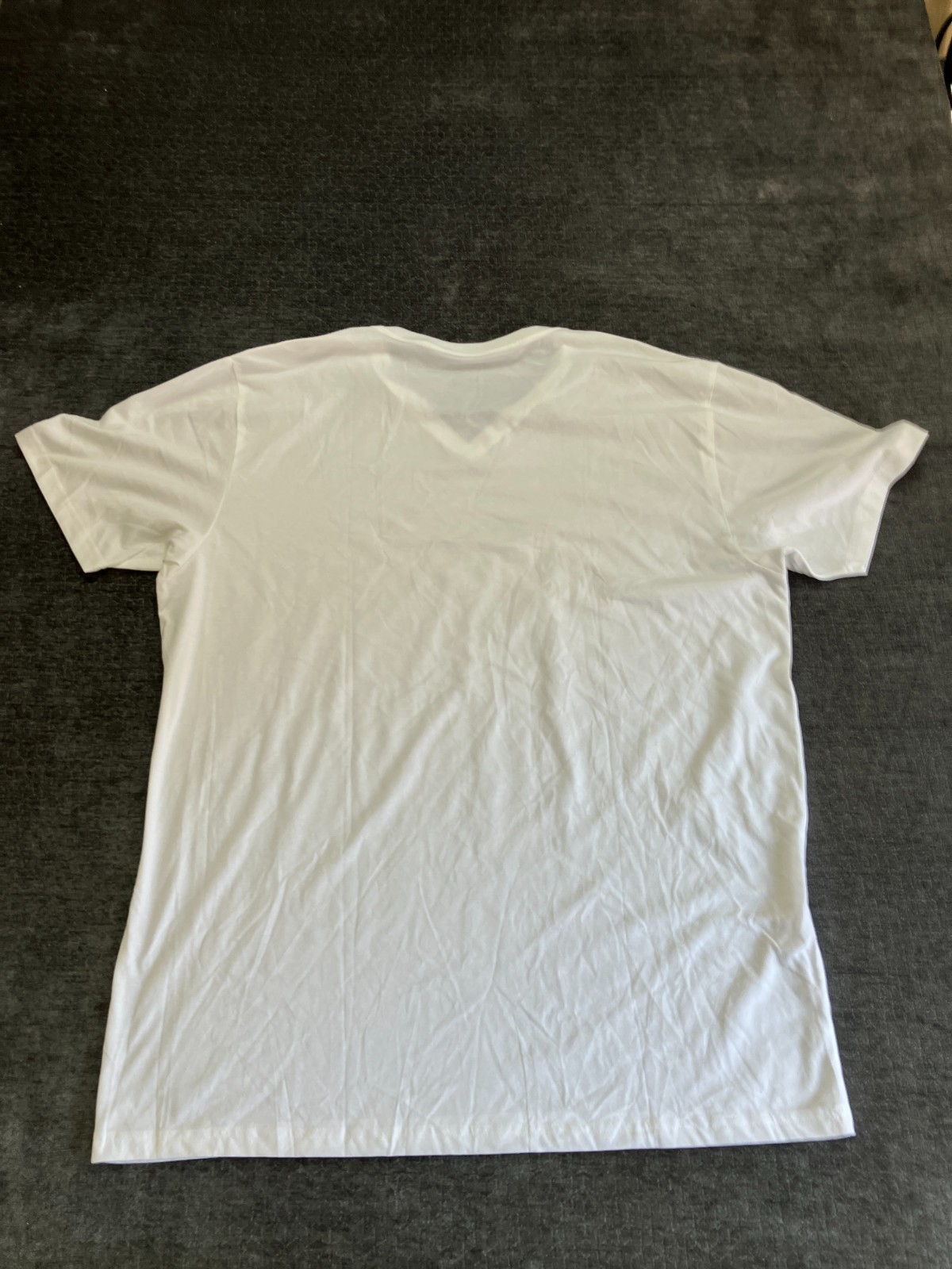 Fresh Clean Threads T-Shirt Mens 2XL White Cotton Short Sleeve V-Neck Casual gallery