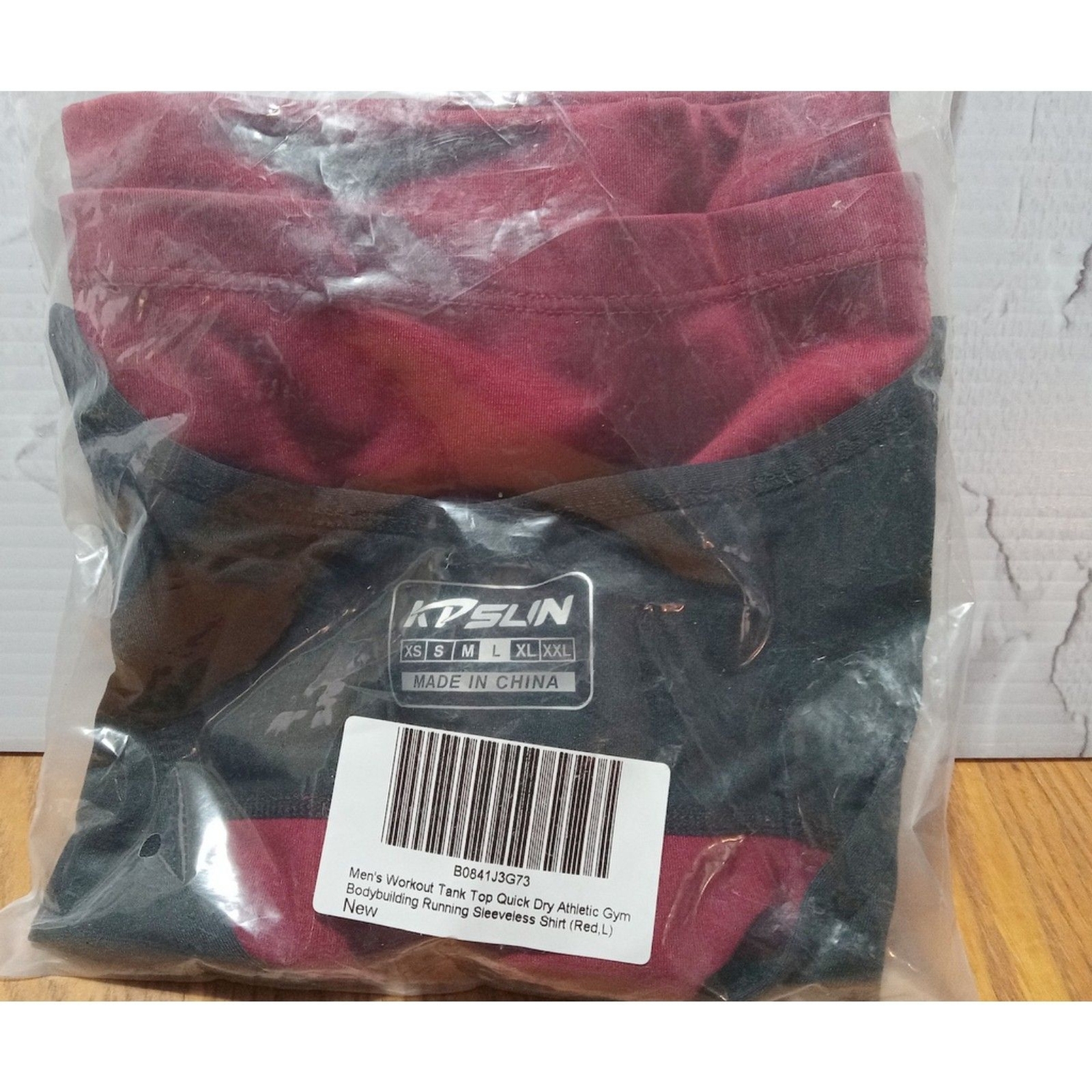 Tank Tops Quick Dry Athletic Gym Sleeveless Shirts Running Workout Jogging Red,L gallery