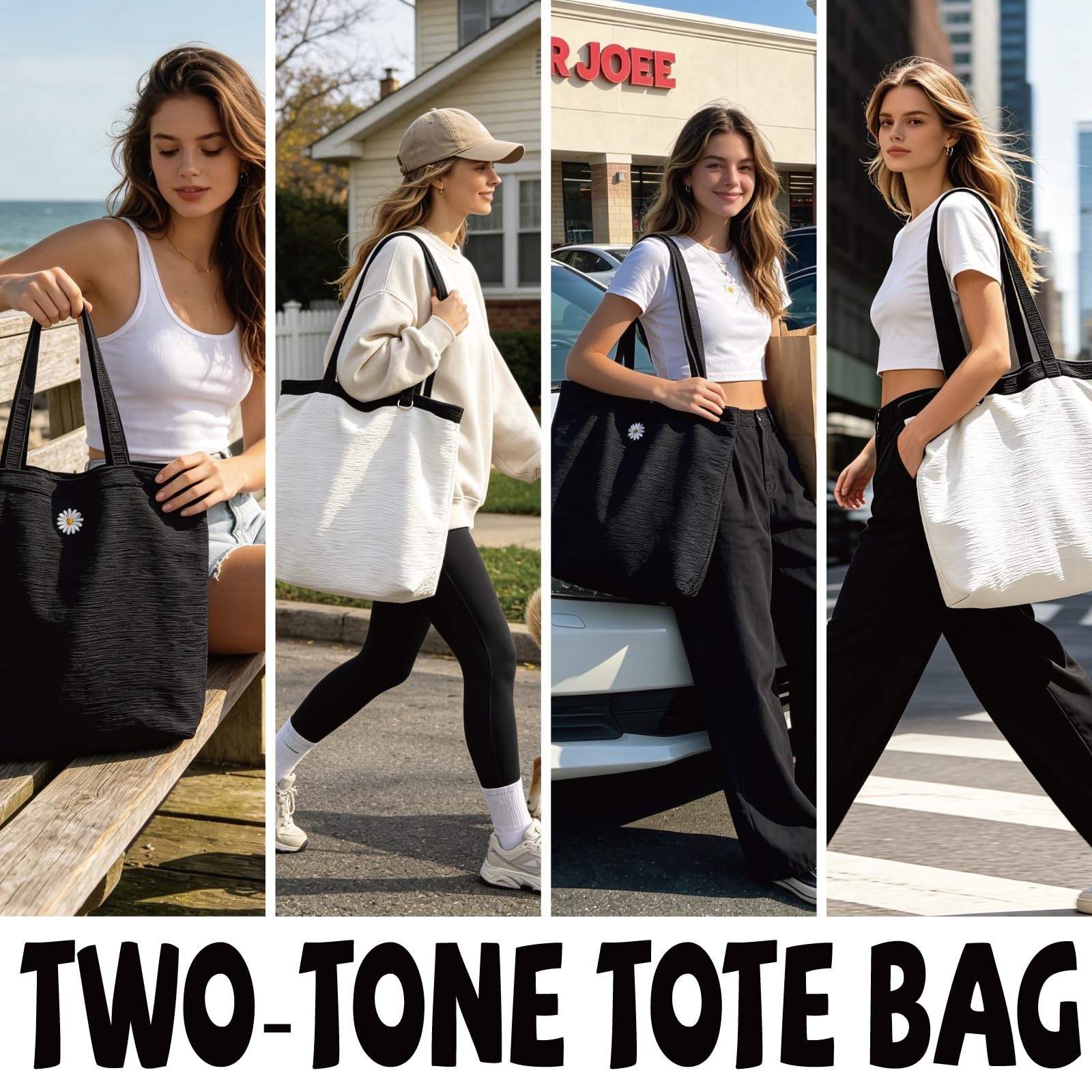 Summer Tote Bag for Women, Soft Cute Beach Tote Bag with Shoulder Strap, Ligh... gallery