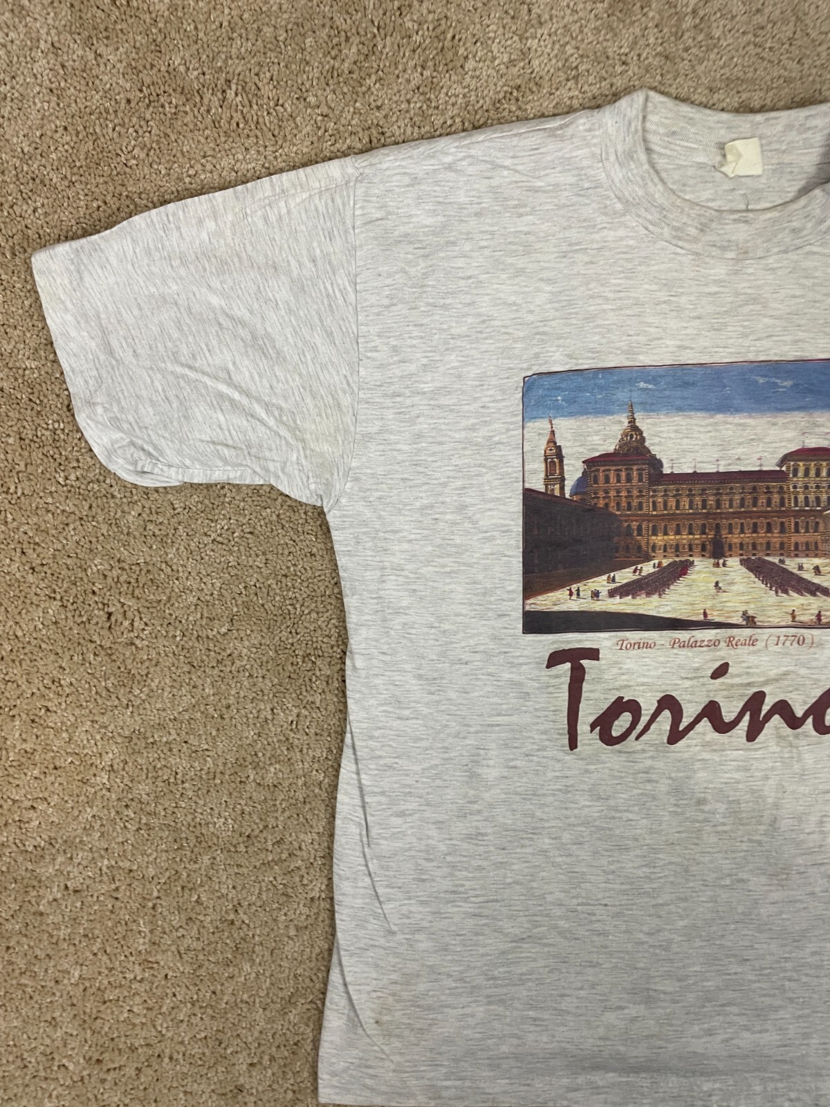 1770 Torino Palazzo Reale T-Shirt Mens Size 40 Regular Fit Single Stitch Gray gallery