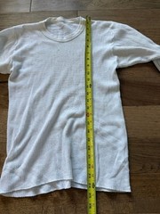 Vintage White Waffle Knit Thermal Undershirt Grunge Punk Sz Med Faded Worn