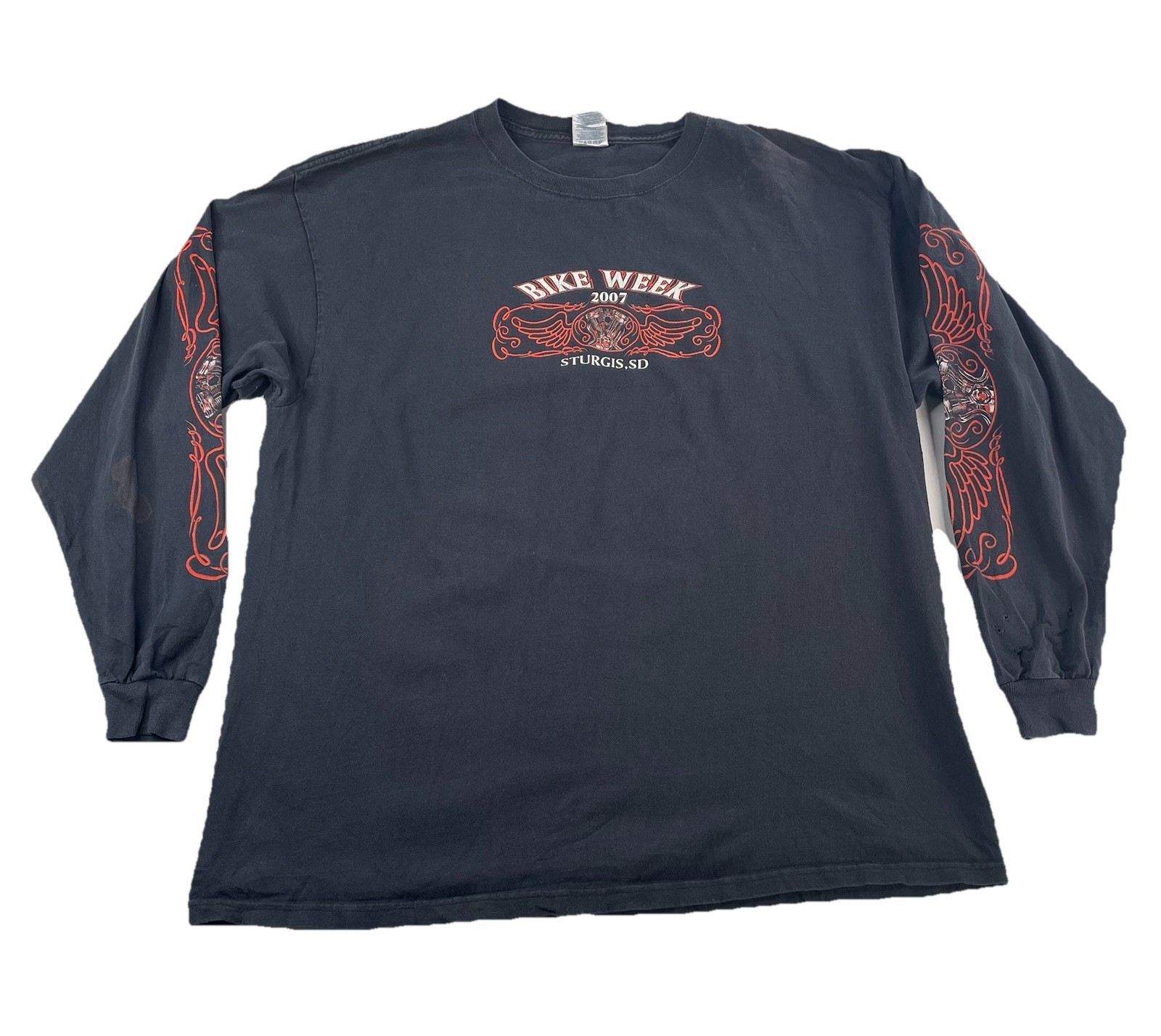 Men Delta Black “Bike Week 2007 “Graphic Long Sleeve Shirt Size Xl gallery