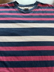 Urban Outfitters Multi-colored Striped Tee, Size XL Purple, Blue & Gray