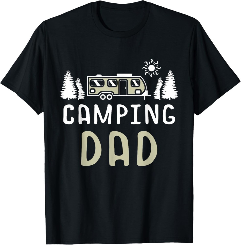 Camping Dad Wanderlust Nature Camper Stargazing Campfire Unisex Gift T-Shirt