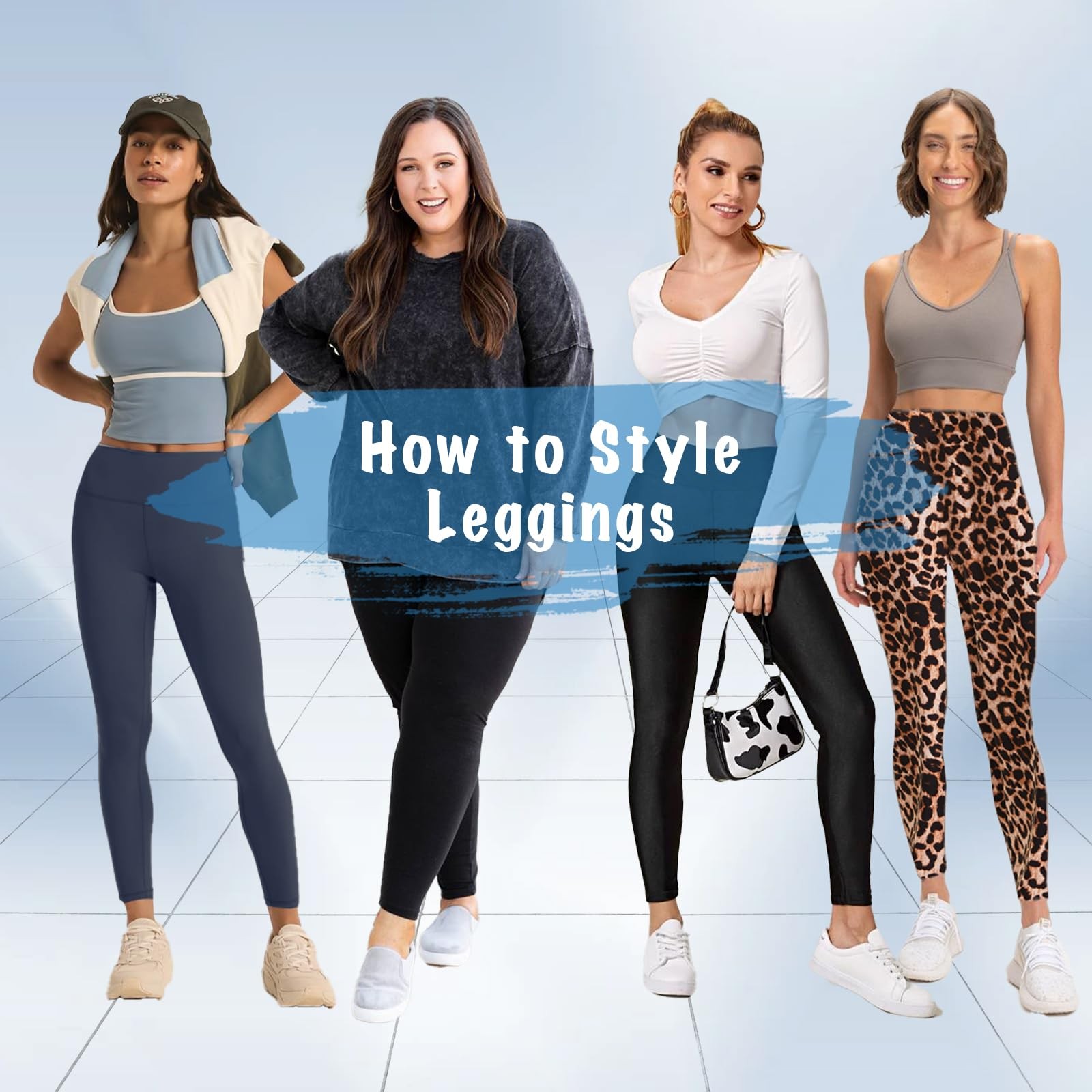 High Waisted Leggings for Women - No See Through Tummy Novelty Workout Yoga P... gallery