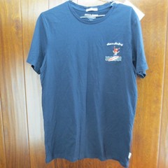 Jack & Jones Mens Small Navy Have A Nice Day Embroidered Short Sleeved T Shirt