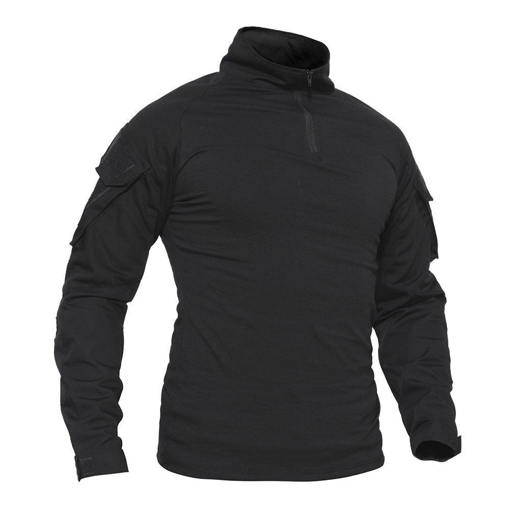 Men's Firm Active Shirts Camping Atheletic Training T-Shirts 1/4 Zip Ripstop Top gallery