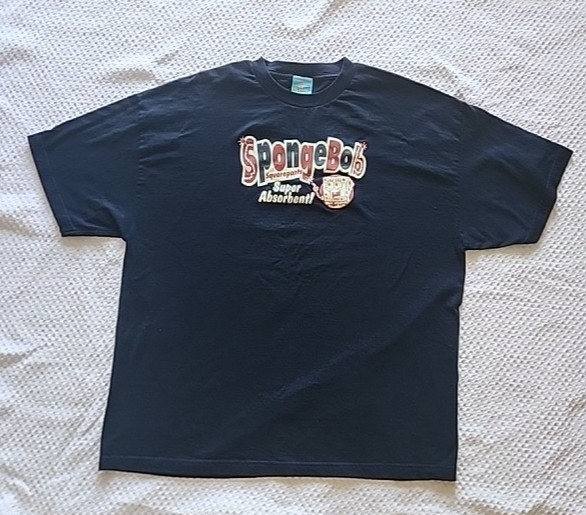 Vintage 2001 Y2K Custom Nickelodeon Spongebob Squarepants T-Shirt XXL