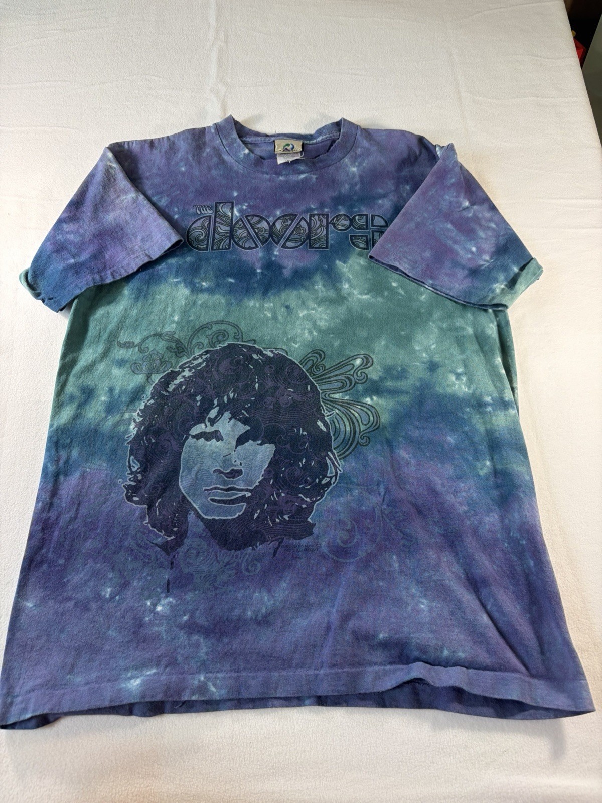 The Doors Jim Morrison Tie Dye T-Shirt Purple Blue Size L Liquid Blue