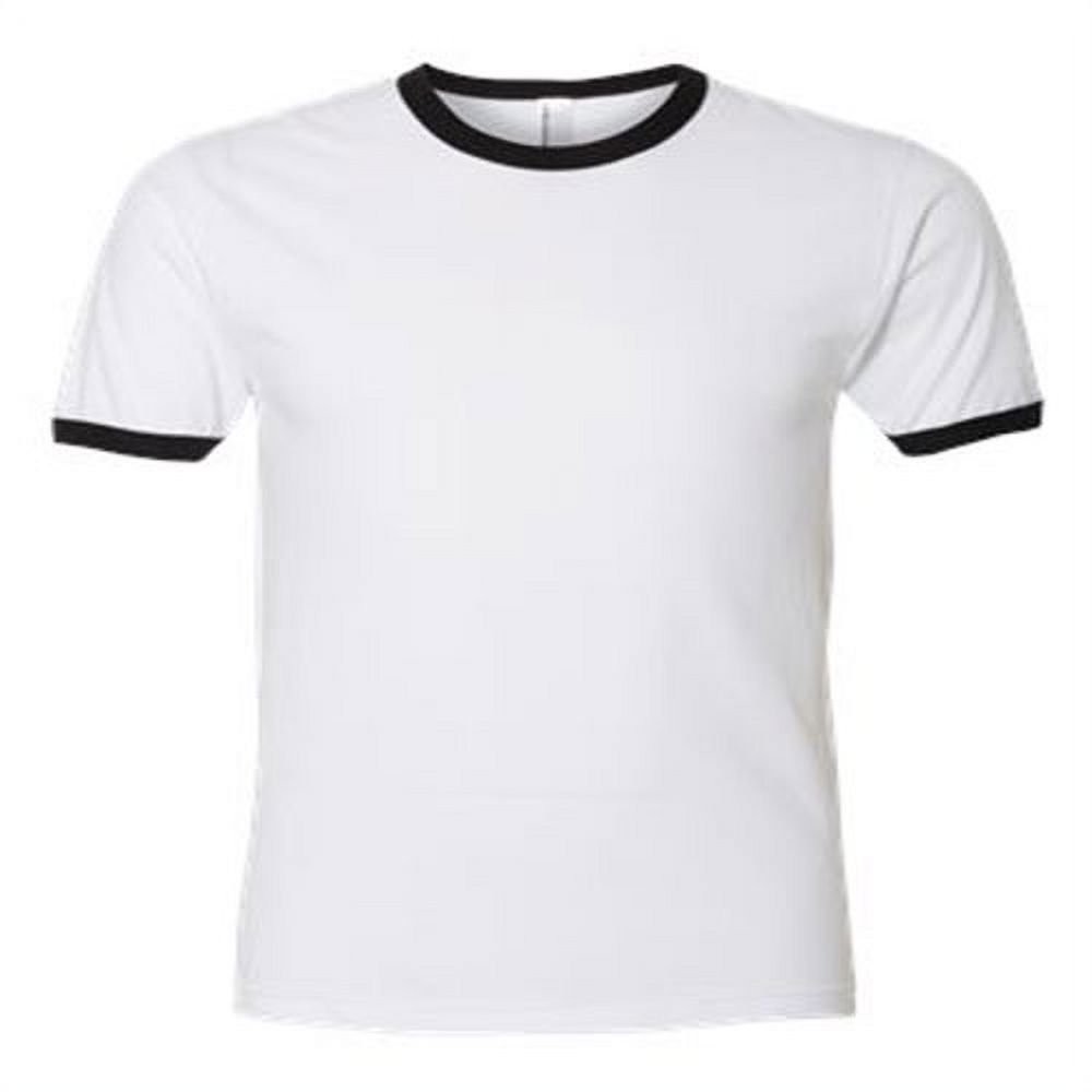 American Apparel Fine Jersey Ringer T-Shirt White Black Medium Unisex Baseball gallery