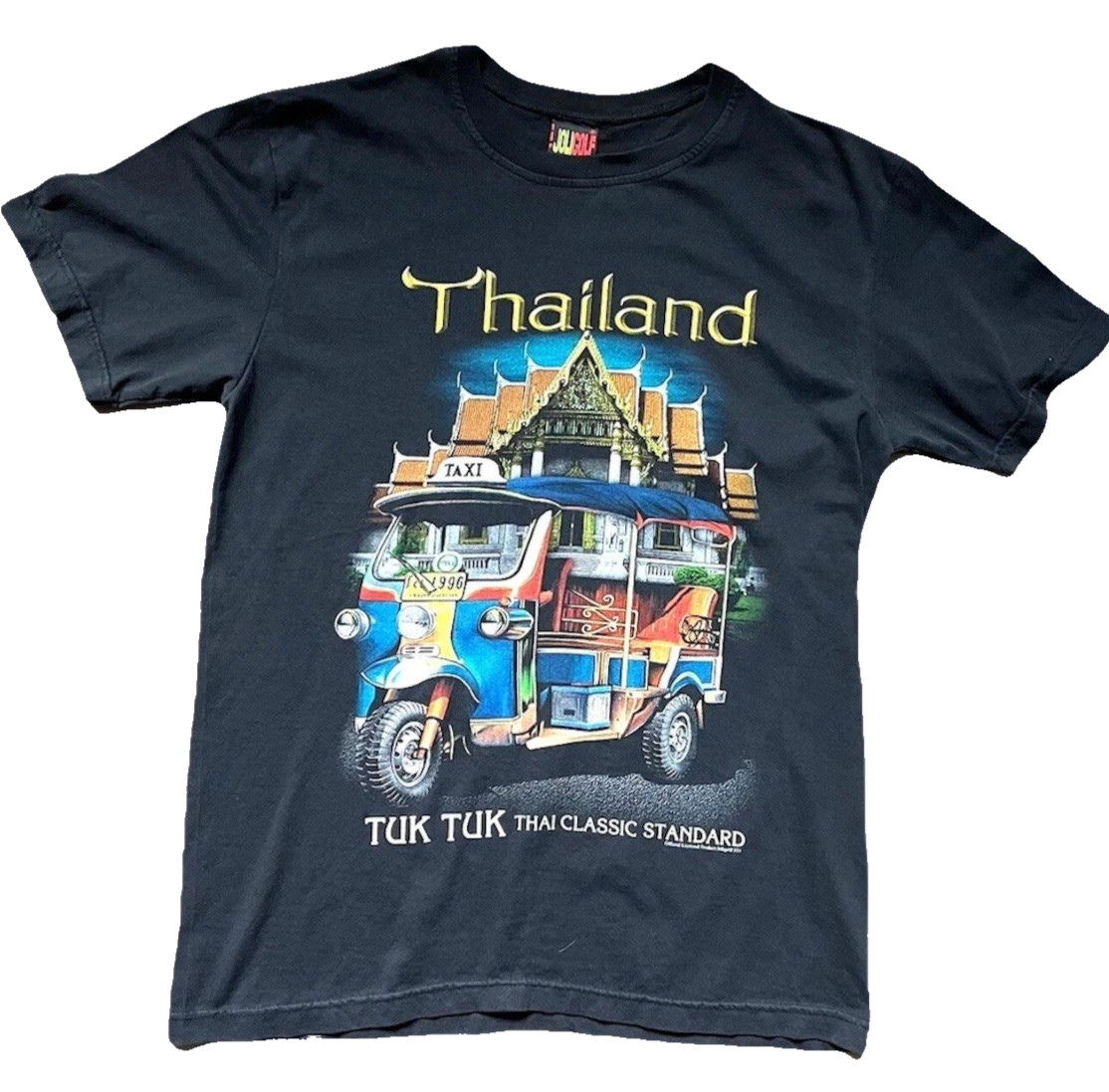 Thailand Tuk Tuk Taxi City T Shirt Sz L Travel Art Joligolf Black S/S Tee gallery