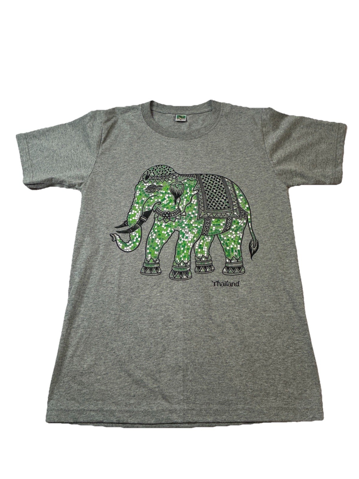 Elephant Thailand T Shirt Adult M Gray Graphic Tee 100 Percent Cotton Reg Fit gallery