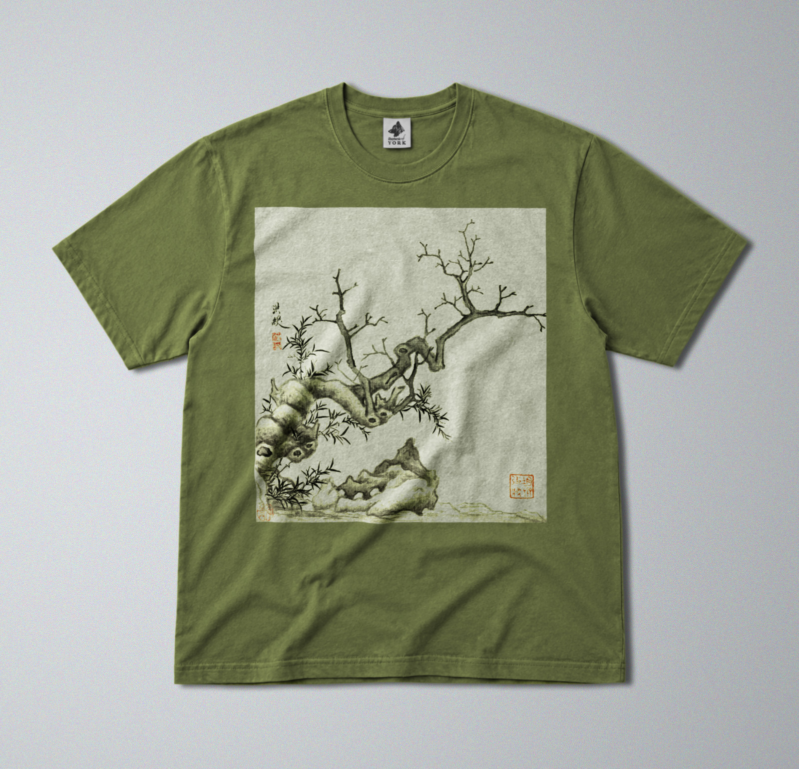 100% Cotton Tee - Regular Fit - Unisex - Chinese Botanical Print - Winter Scene gallery