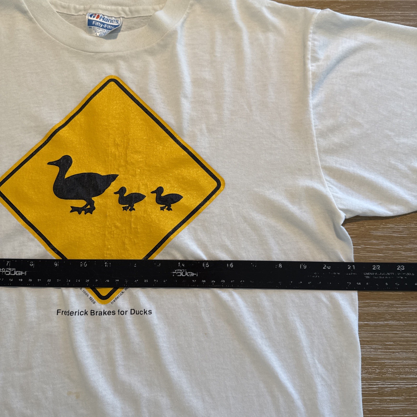 Frederick Brakes For Ducks T Shirt 1988 Maryland White Hanes Large 50/50 Vintage gallery
