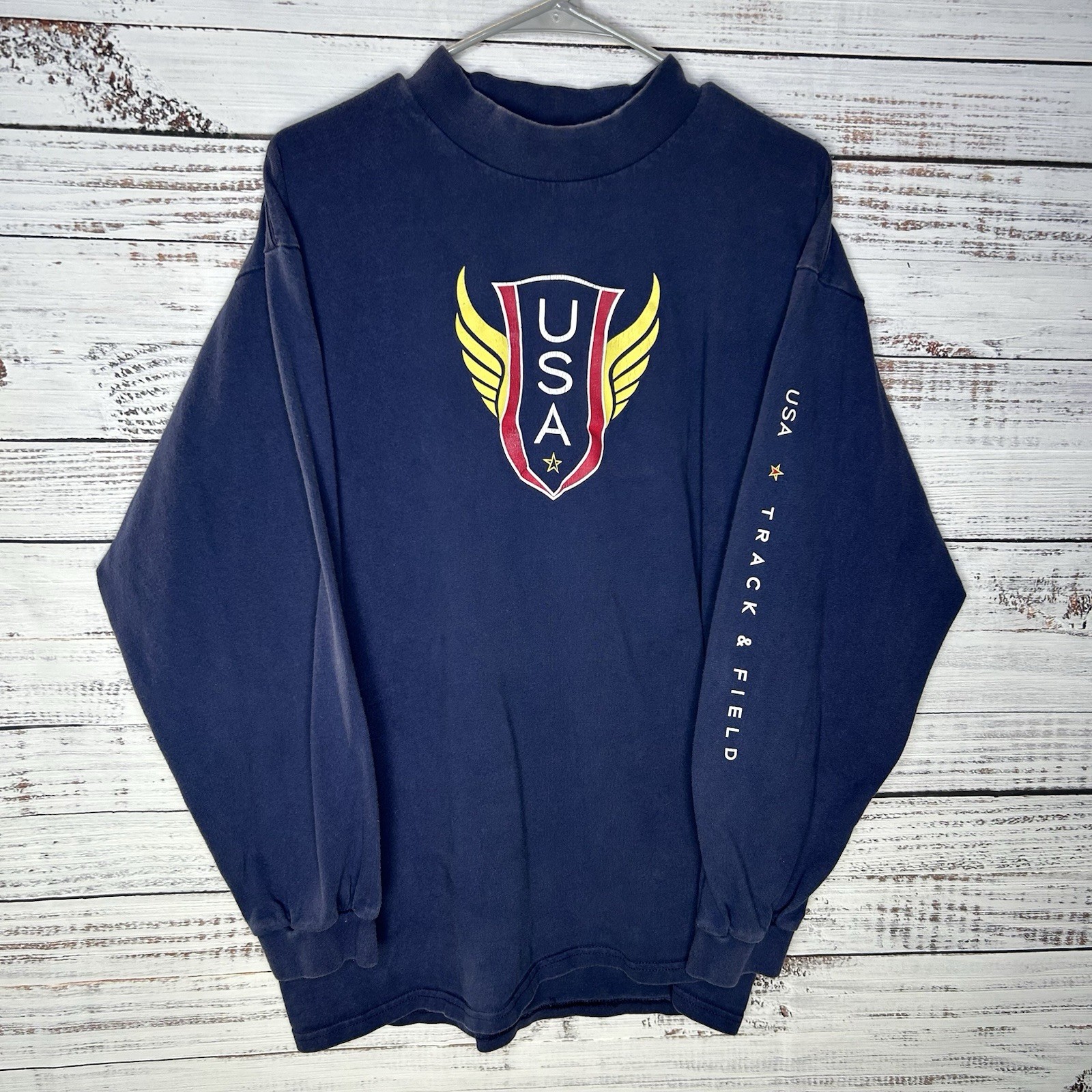 Vintage Nike Silver Tag USA Track & Field USATF Long Sleeve T-Shirt Men’s Large