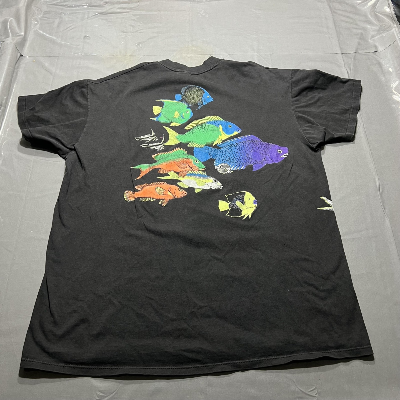 Velva Sheen Shirt Mens XL Black Earth Science Dive Center Ocean Fish Graphic Tee gallery
