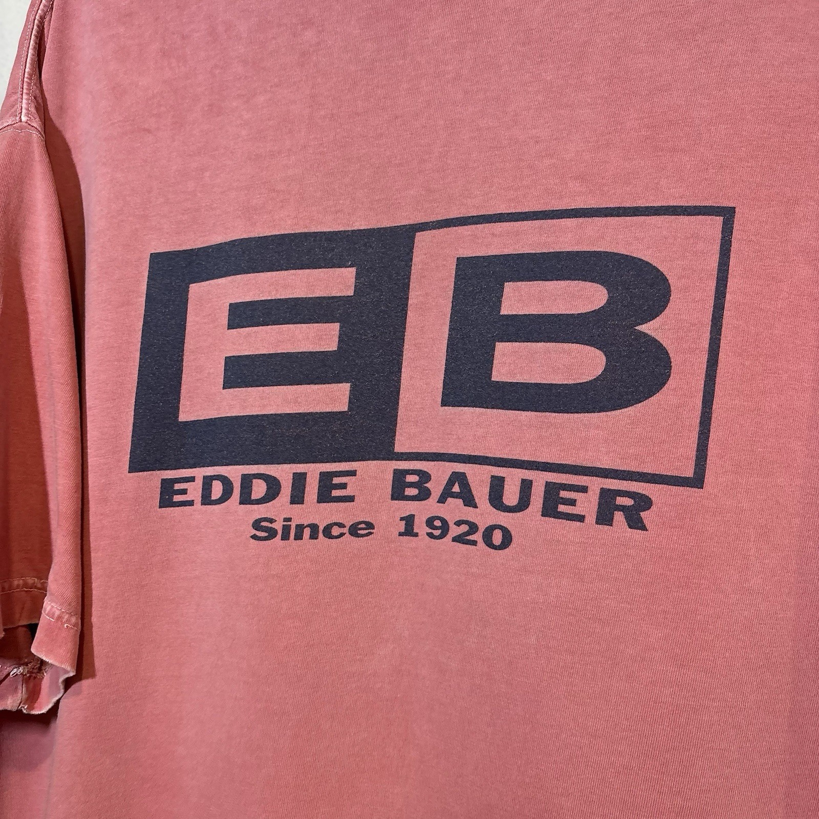 Vintage Eddie Bauer Y2K Distressed Sun Fade Distressed Men’s 2XL PINK T Shirt gallery