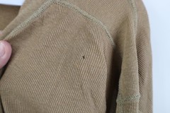 Vtg USGI Mens XL Thrashed Wool Blend Ribbed Knit Henley Undershirt T-Shirt USA