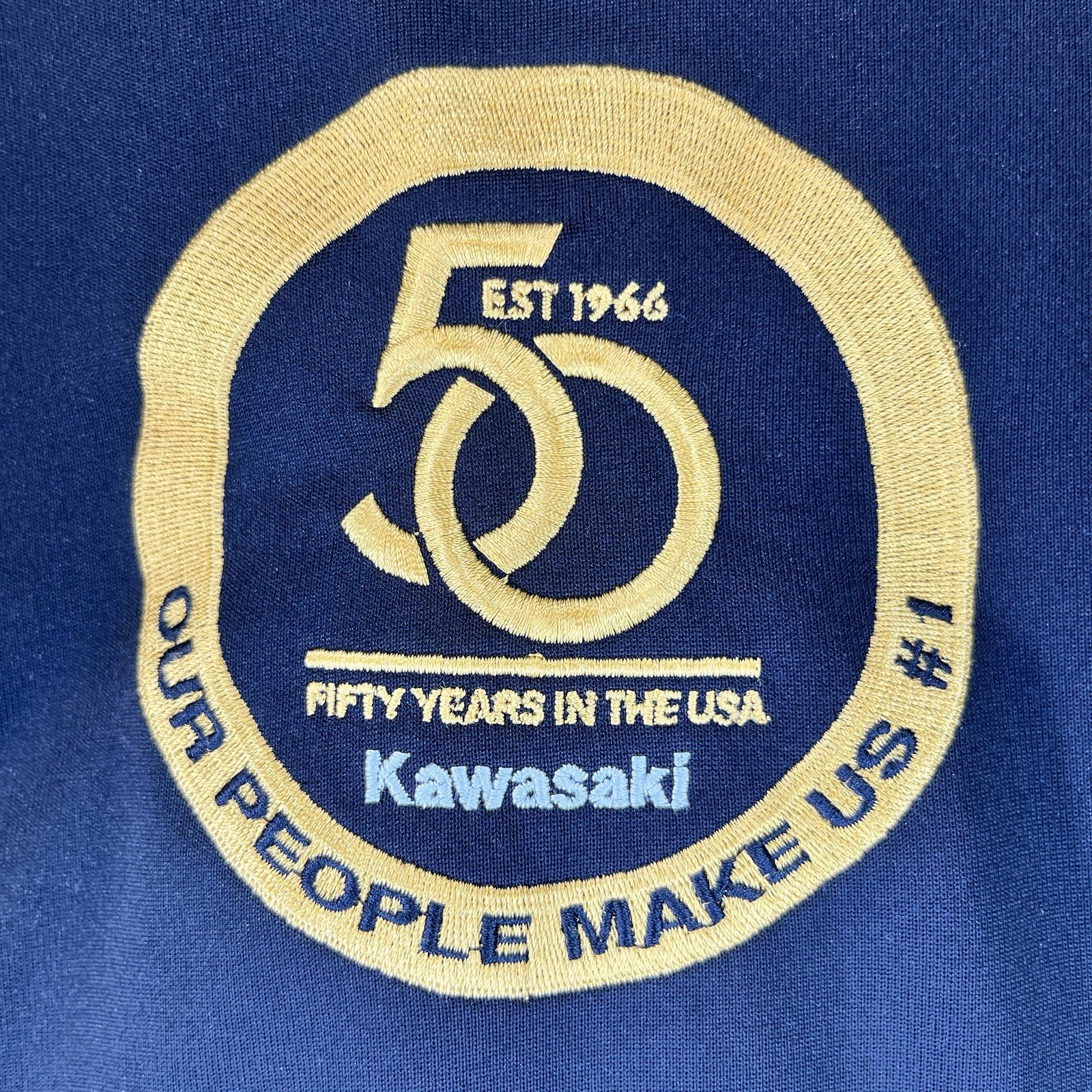 Kawasaki motorcycle polo shirt S 50th anniversary motocross dirt bikes, rare gallery